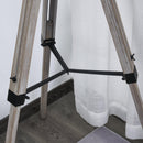 Lampada da Terra Tripode in Legno con Paralume in Metallo 63x63x100-146 cm E27  Nera