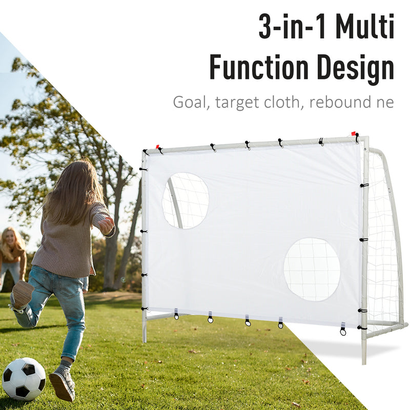 Porta da Calcio Portatile con Rete 180x62x121 cm  Bianca