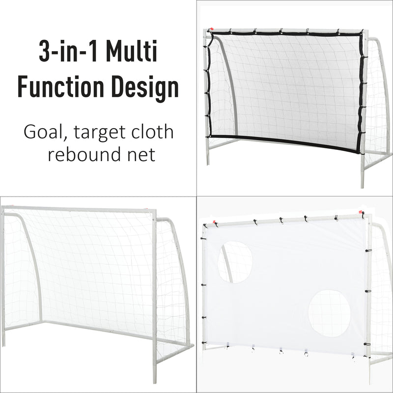 Porta da Calcio Portatile con Rete 180x62x121 cm  Bianca