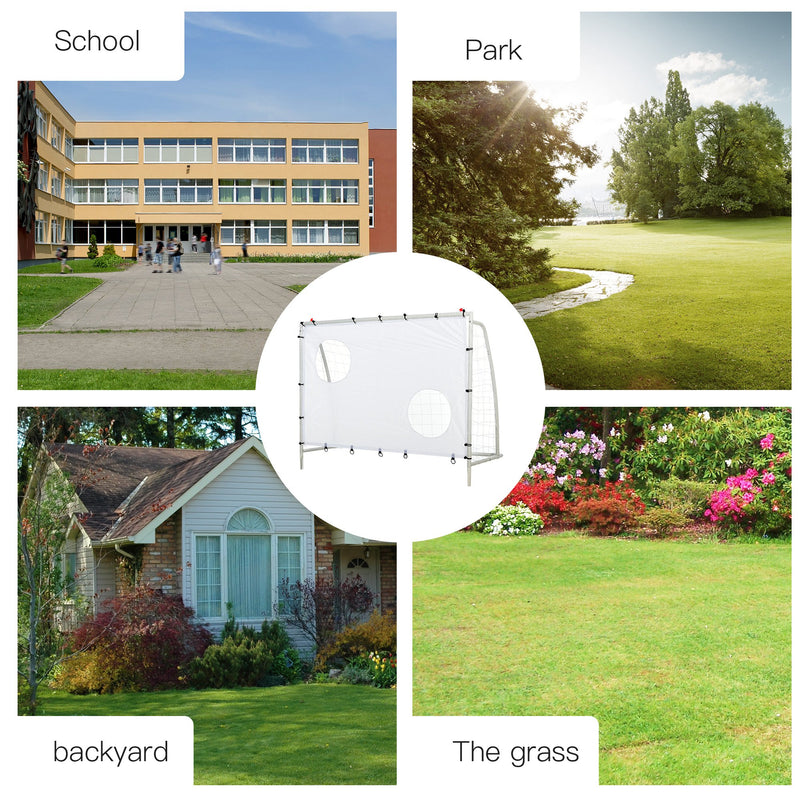 Porta da Calcio Portatile con Rete 180x62x121 cm  Bianca