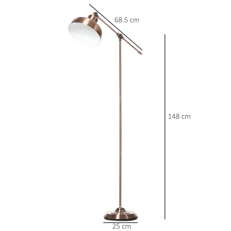 Lampada da Terra con Paralume E27 in Metallo  Bronzo