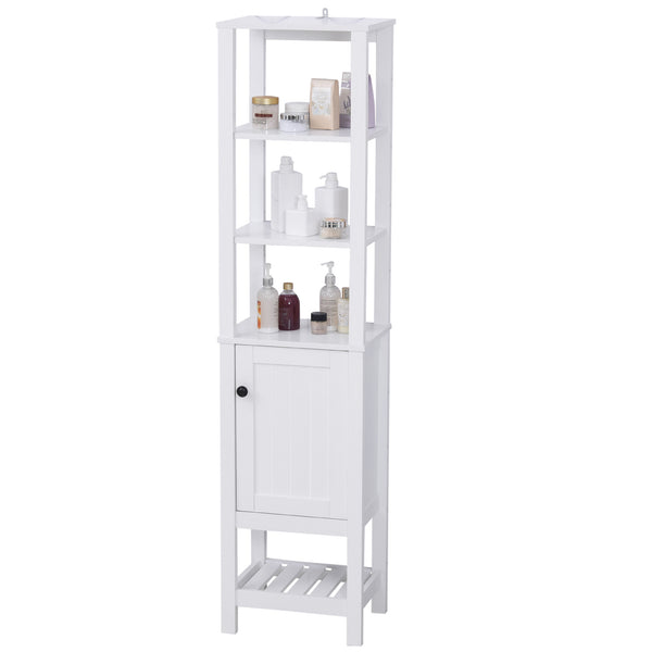 Mobile Alto da Bagno 1 Anta 4 Ripiani 40x35x164 cm in Truciolare  Bianco prezzo