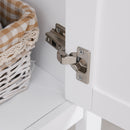 Mobile Alto da Bagno 1 Anta 4 Ripiani 40x35x164 cm in Truciolare  Bianco