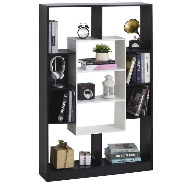 Libreria Moderna 95x22x150 cm in Truciolare  Bianca e Nera sconto