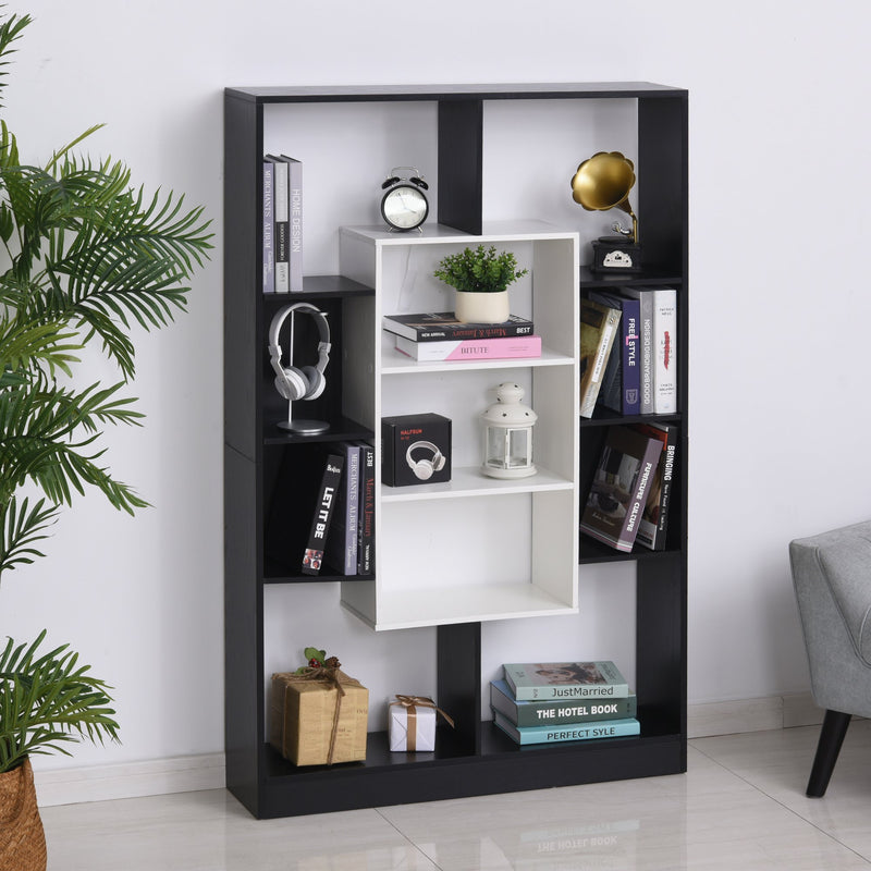 Libreria Moderna 95x22x150 cm in Truciolare  Bianca e Nera