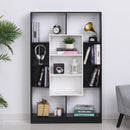 Libreria Moderna 95x22x150 cm in Truciolare  Bianca e Nera