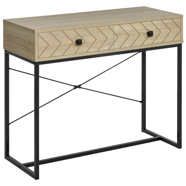 online Tavolo Consolle per Ingresso 2 Cassetti 90x35x76 cm in Legno e Metallo
