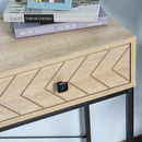 Tavolo Consolle per Ingresso 2 Cassetti 90x35x76 cm in Legno e Metallo 