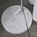 Lampada da Terra ad Arco con Paralume E27 in Acciaio e Marmo  Argento