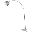Lampada da Terra ad Arco con Paralume E27 in Acciaio e Marmo  Argento