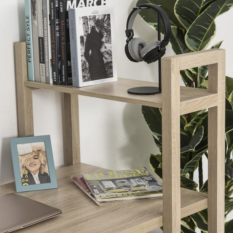 Scrivania da Ufficio Porta PC 120x67x120,5 cm con Libreria in Legno  Rovere