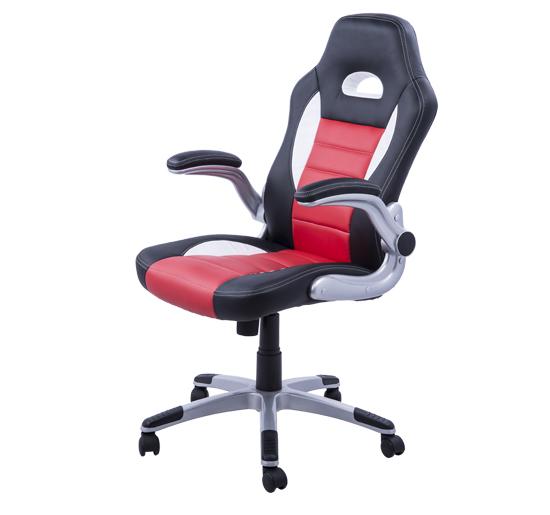 sconto Sedia da Gaming Ergonomica in PVC  Nera e Rossa
