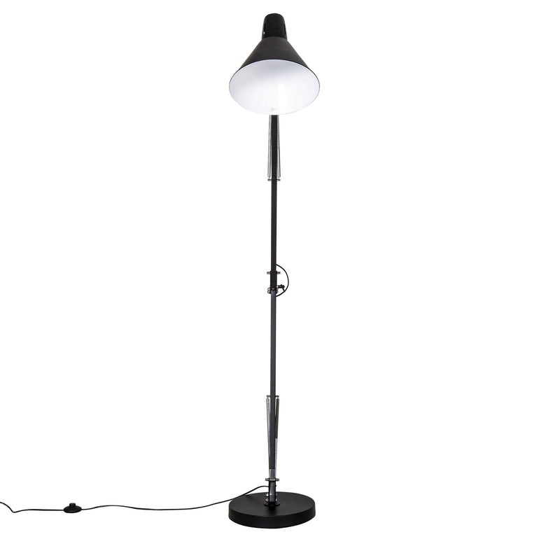 Lampada da Terra con Paralume E27 63x31,5x91-182 cm in Metallo  Nera