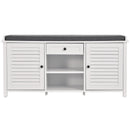 Panchina Scarpiera per Ingresso 110x40x54 cm in Legno  Bianca