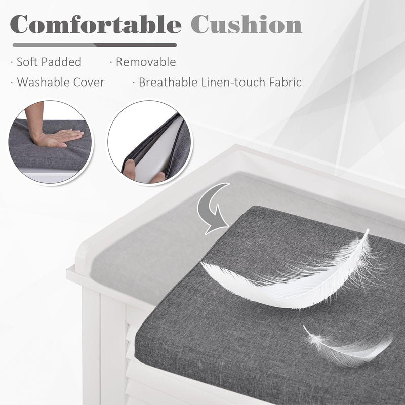 Panchina Scarpiera per Ingresso 110x40x54 cm in Legno  Bianca