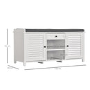 Panchina Scarpiera per Ingresso 110x40x54 cm in Legno  Bianca