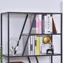 Libreria 9 Ripiani 80x33x180 cm in Legno e Metallo  Nera