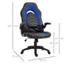 Sedia da Gaming Ergonomica 66,5x51x115-125 cm in Similpelle  Nera e Blu