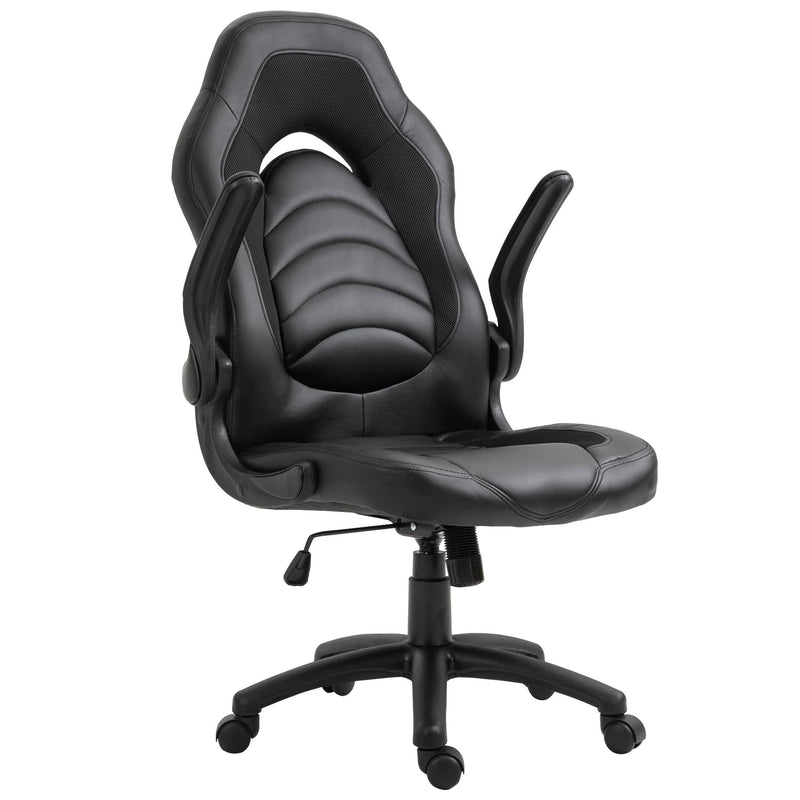 Sedia da Gaming Ergonomica 66,5x51x115-125 cm in Similpelle  Nera