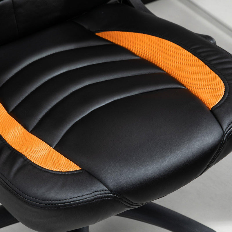 Sedia da Gaming Ergonomica 66,5x51x115-125 cm in Similpelle  Nera e Arancione