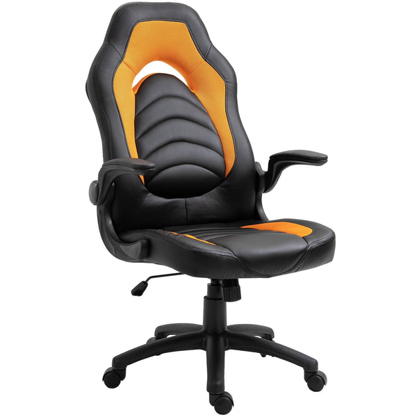 Sedia da Gaming Ergonomica 66,5x51x115-125 cm in Similpelle Nera e Arancione acquista