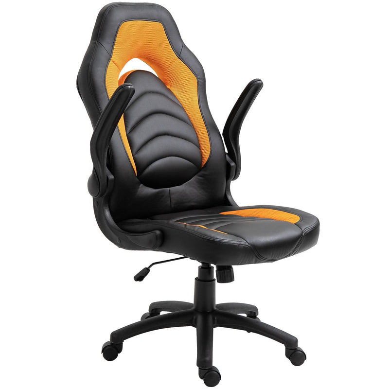 Sedia da Gaming Ergonomica 66,5x51x115-125 cm in Similpelle  Nera e Arancione