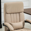 Sedia da Ufficio Presidenziale Massaggiante con Riscaldamento in Similpelle 67x69x106-116 cm  Beige