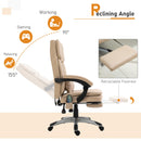 Sedia da Ufficio Presidenziale Massaggiante con Riscaldamento in Similpelle 67x69x106-116 cm  Beige