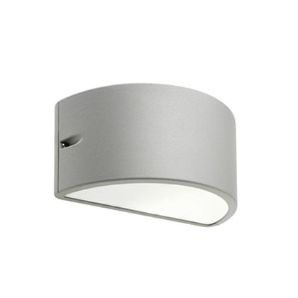 sconto Lampada Applique Mezza Luna Chiusa Colore Alluminio per Esterno Linea Umbe Sovil