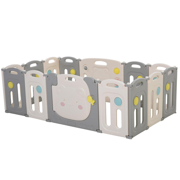 sconto Box Recinto Attività per Bambini 160x152x62 cm Grigio e Bianco