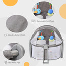Box Neonati Portatile Pieghevole 0-12 Mesi con Palestrina  Grigio