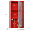Armadietto per Medicinali 25x12x48 cm 3 Ripiani in Acciaio e Vetro  Rosso