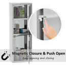 Armadietto per Medicinali 20x12x58 cm 3 Ripiani in Acciaio e Vetro  Argento