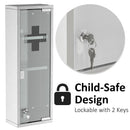 Armadietto per Medicinali 20x12x58 cm 3 Ripiani in Acciaio e Vetro  Argento