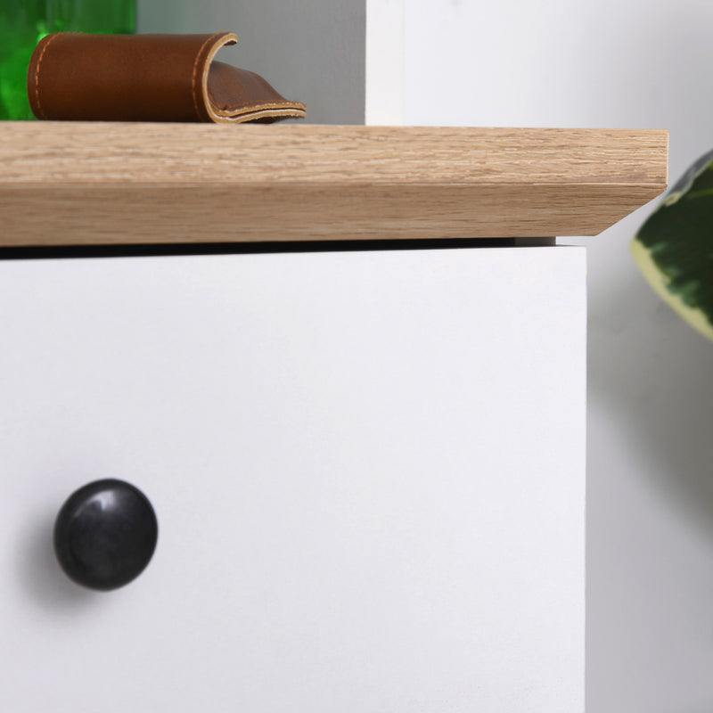 Mobile da Cucina Credenza 3 Ripiani 3 Cassetti 3 Ante 101x39x180,5 cm  Bianca