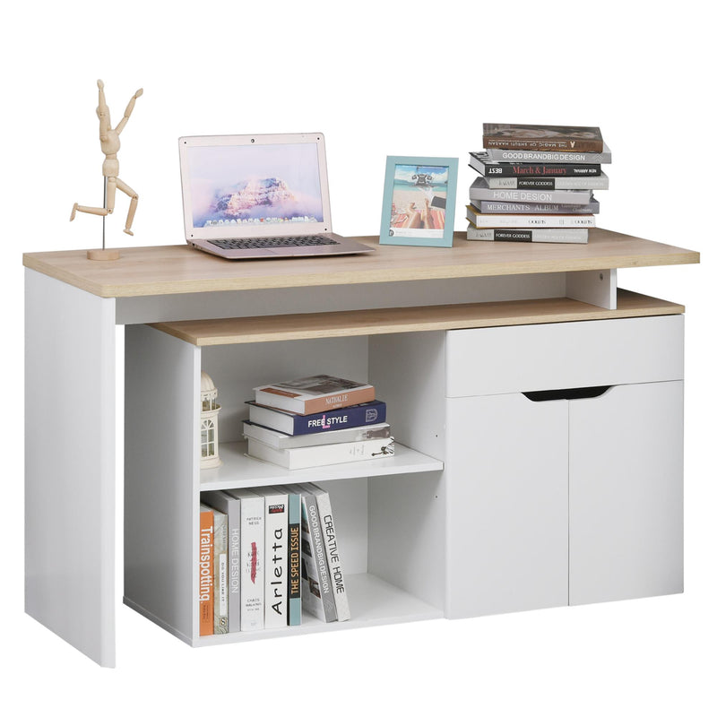 Scrivania da Ufficio Angolare 2 Ripiani 140x117x76 cm in Legno 