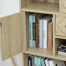 Libreria 60x30x150 cm con Ante e Cassetti in Legno 