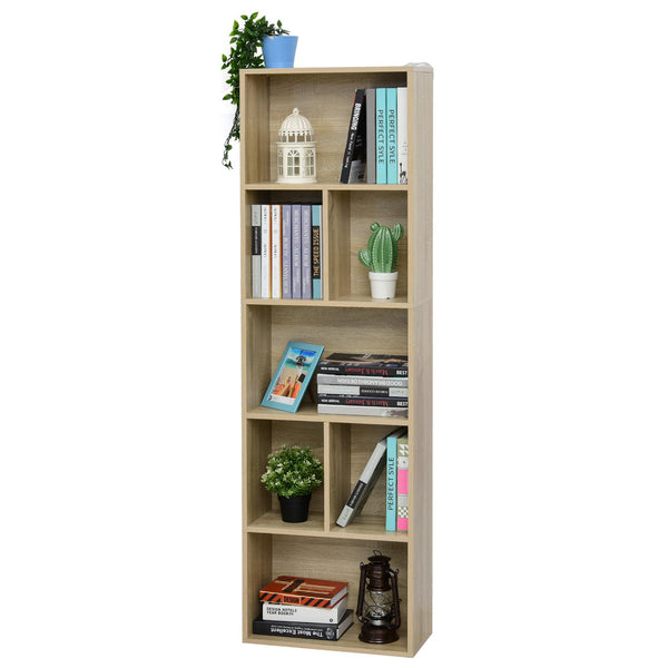sconto Libreria Scaffale 50x24x150 cm 5 Ripiani in Legno  Rovere