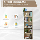 Libreria Scaffale 50x24x150 cm 5 Ripiani in Legno  Rovere