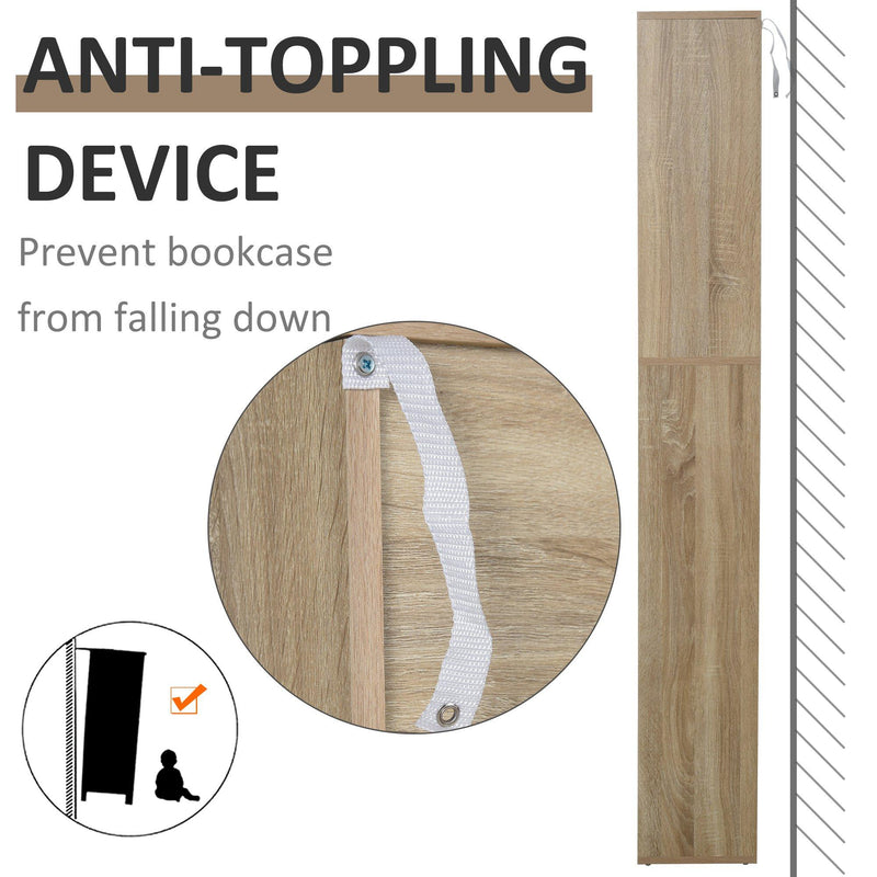 Libreria Scaffale 50x24x150 cm 5 Ripiani in Legno  Rovere