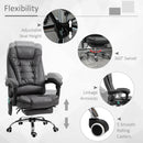 Sedia Poltrona da Ufficio Presidenziale Massaggiante in Similpelle  Grigio Scuro