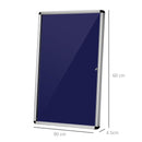 Bacheca Porta Avvisi 90x60x4,5 cm con Serratura in Alluminio  Blu