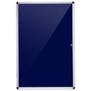 Bacheca Porta Avvisi 90x60x4,5 cm con Serratura in Alluminio  Blu