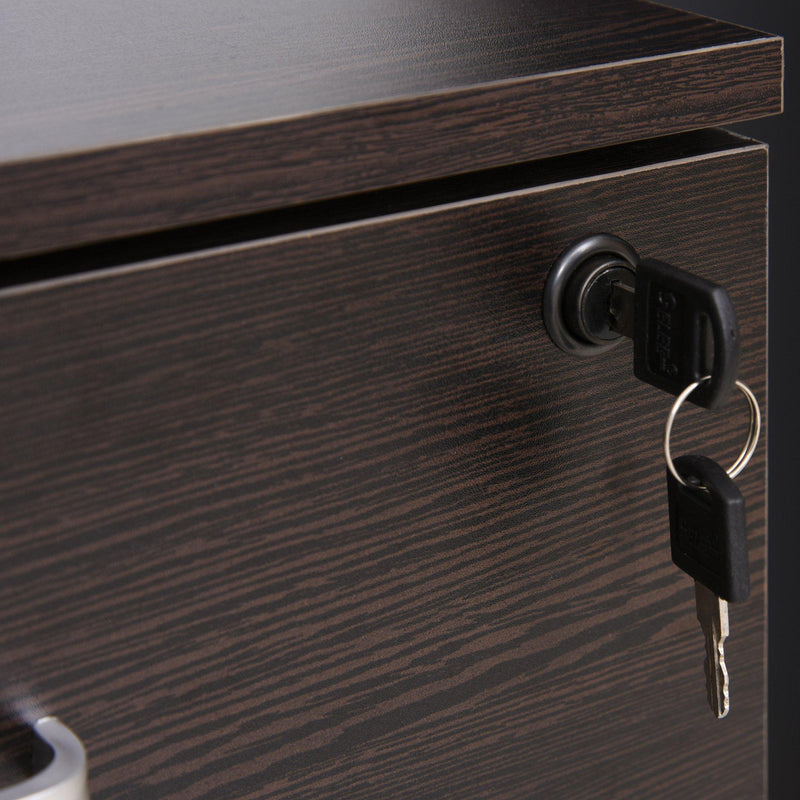 Cassettiera Portadocumenti da Ufficio 40x44x54,6 cm 2 Cassetti in Legno  Nera