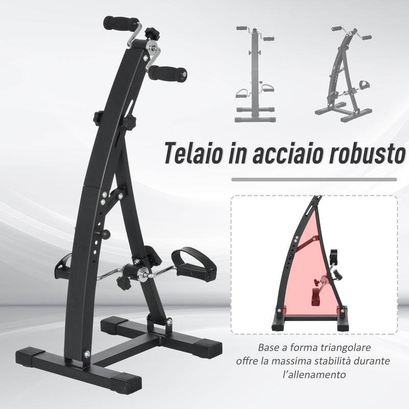 Bi Ciclo Cyclette Pedaliera Gambe e Braccia Manuale   Nera