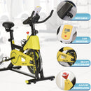 Cyclette Spinning 50x100x101-113 cm con Schermo LCD e Supporto Smartphone  Gialla