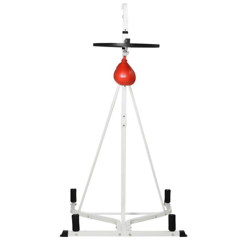 Piattaforma Boxe con Speed Ball Ø16 cm in Acciaio  Bianca