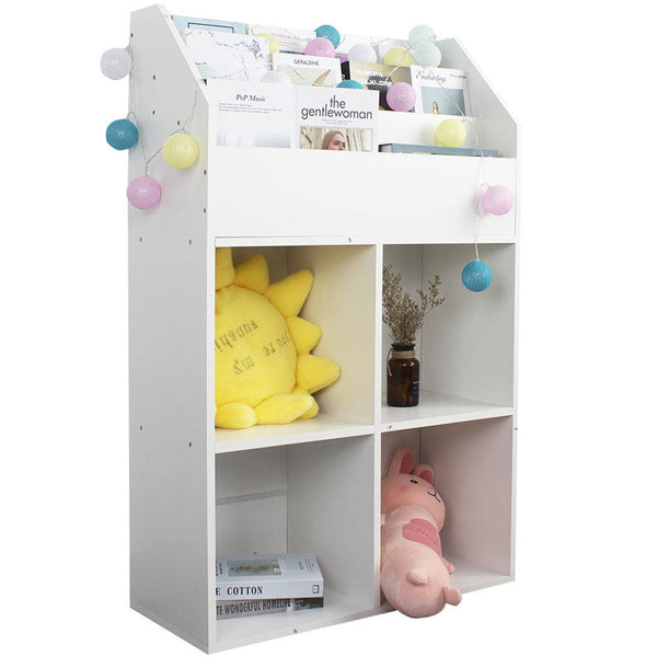 Libreria Cameretta Bambini Legno Scaffale 5 Ripiani Porta Giocattoli Libri Bianco acquista
