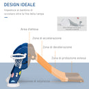 Scivolo per Bambini 146x68x68 cm con Canestro e Pallone Basket  Blu e Bianco