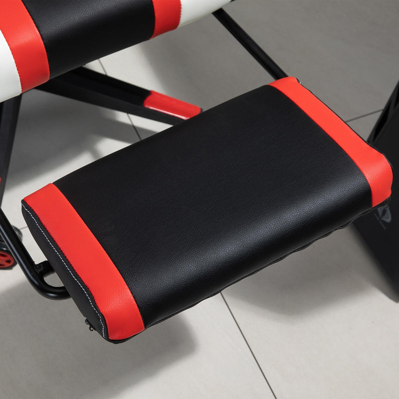 Sedia da Gaming Massaggiante in Similpelle in Similpelle  Nera e Rossa